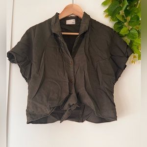 Cropped button up tied Wilfred Free blouse